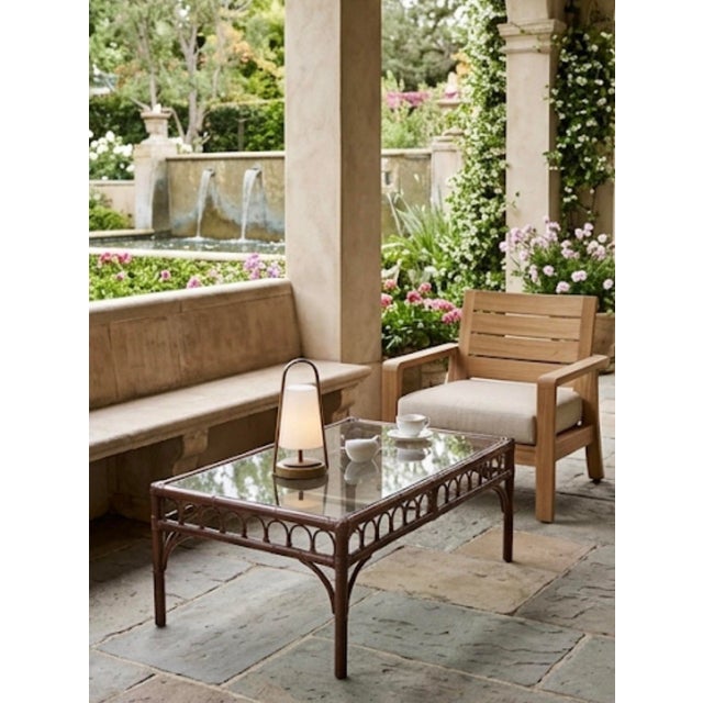 Mid-Century Hollywood Regency Faux Bamboo and Glass Coffee Table For Sale - Image 9 of 12