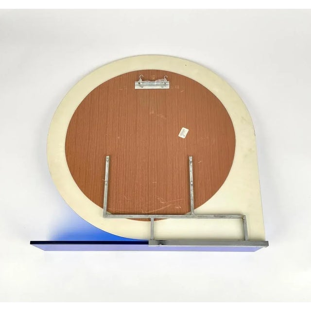 Mid-Century Blue Wall Mirror & Shelf by Sena Cristal, 1970s For Sale - Image 11 of 13