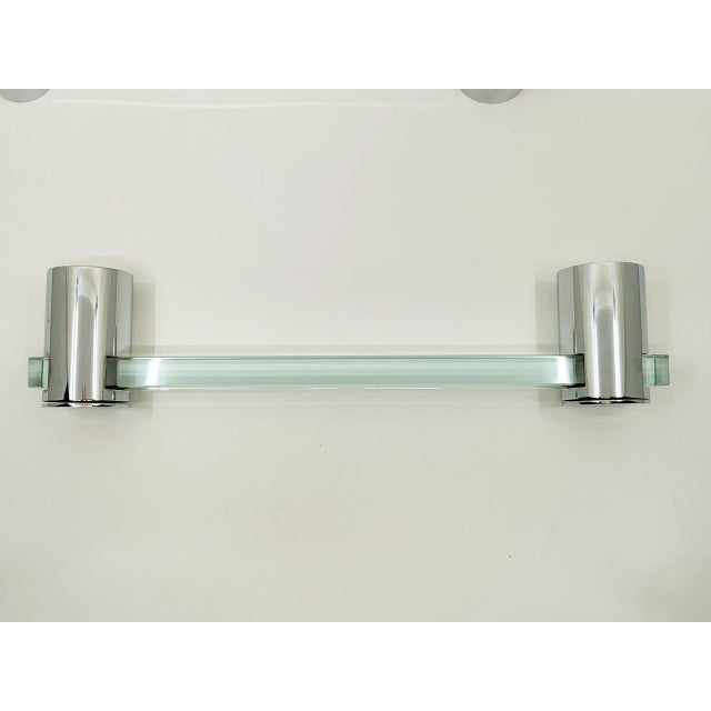 Fontana Arte Celada Serie Bathroom Set in Chrome-Plated Brass and Cut Glass by Gianni Celada for Fontana Arte, 1967, Set of 7 For Sale - Image 4 of 18