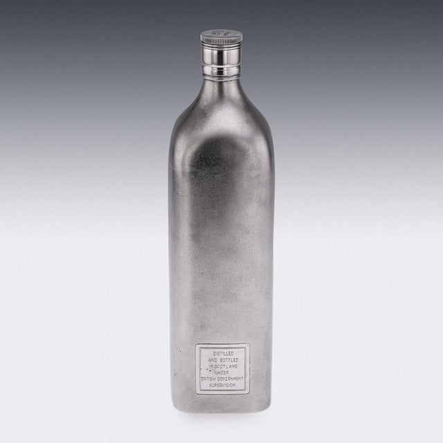 Large Novelty Silver Johnnie Walker Whisky Bottle, 1940s For Sale - Image 6 of 18