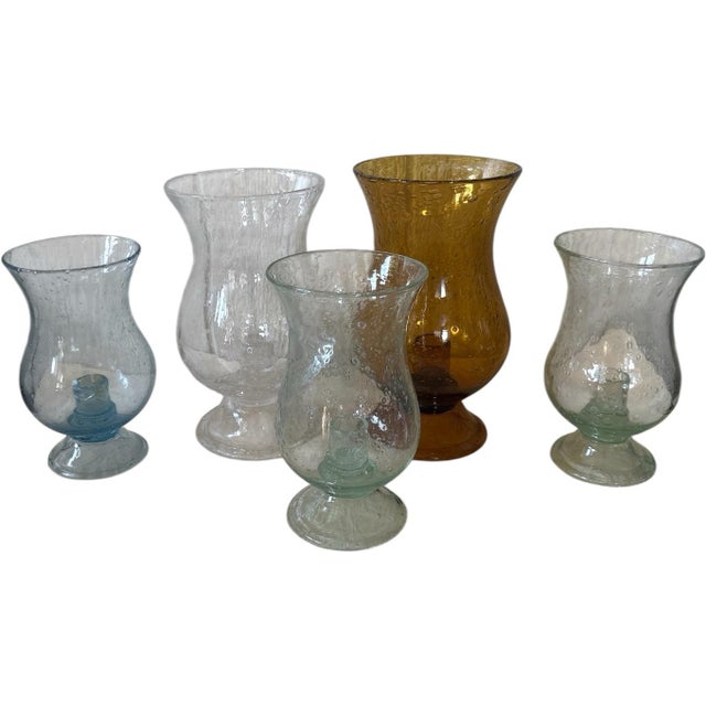 Biot French Biot Mid Century Modern Amber Bubble Glass Hurricane Candle Holder / Photophore For Sale - Image 4 of 8