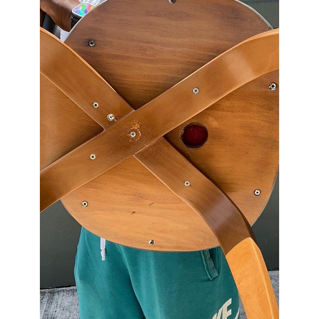 Vintage Wood and Leather Cherner Dining Chair For Sale - Image 16 of 18