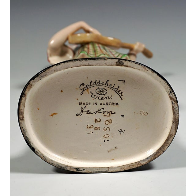 Ceramic Art Deco Girl with Ukulele Figurine by Stephan Dakon, 1930s For Sale - Image 7 of 8