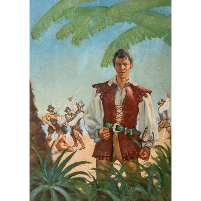 William "Bill" Johnson (American, b. 1929), Conquistadors, Oil on Canvas, signed and initialed verso, unframed. 26" H x...