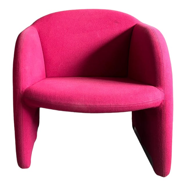 Pink Wool Club Chair, 1980s For Sale