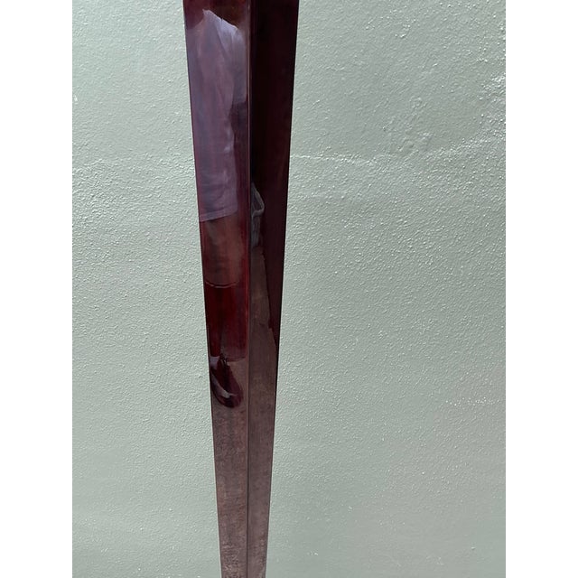 Vintage Deco Zebra Wood and Brass Floor Lamp For Sale - Image 12 of 12