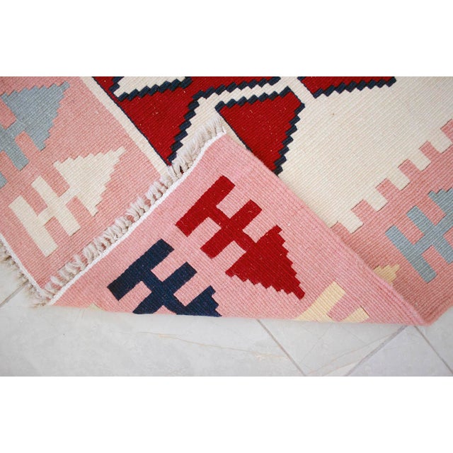 Vintage Turkish Hand Woven Kilim Rug. Flat Weave Hallway Rug Kitchen Decor - 3′3″ × 9′6″ For Sale - Image 16 of 16