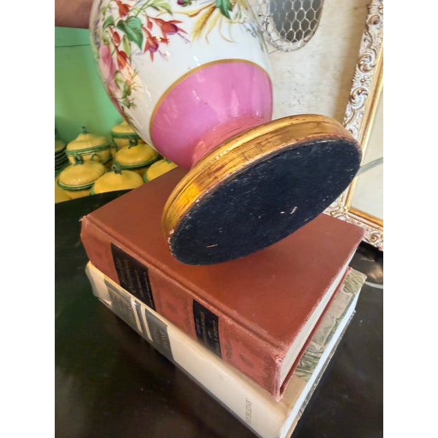 Late 19th Century Antique French Pink Opaline Floral Lamp For Sale - Image 5 of 18