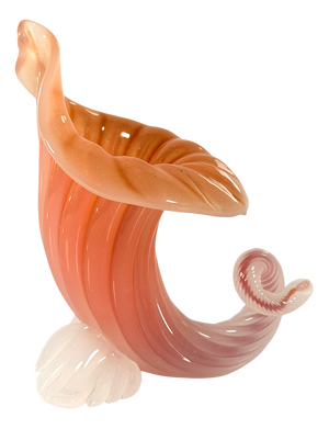Cornucopia Seashell Vase in Murano Glass attributed to Archimedes Seguso, 1950s