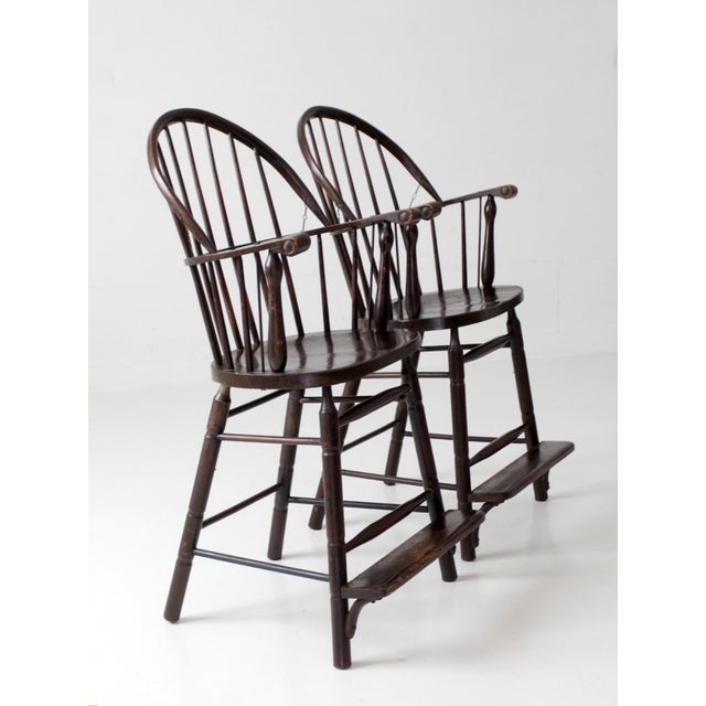 Antique Windsor Billiard Chairs Pair For Sale - Image 15 of 18