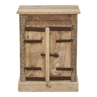 Reclaimed Teak Bleached Bedside Cabinet For Sale