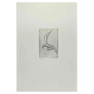 Enotrio Pugliese, Seagull, Etching, 1963 For Sale