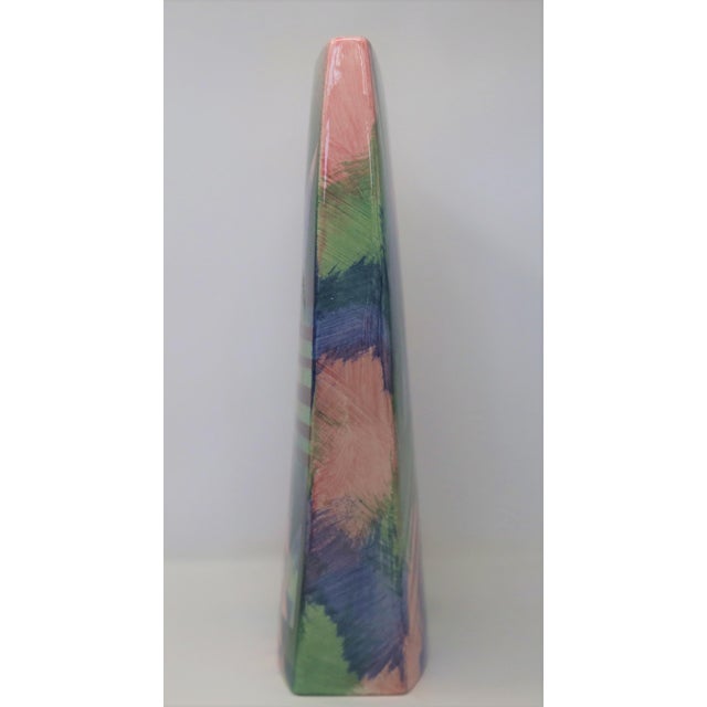 Memphis Geometric Ceramic Vase For Sale - Image 3 of 6