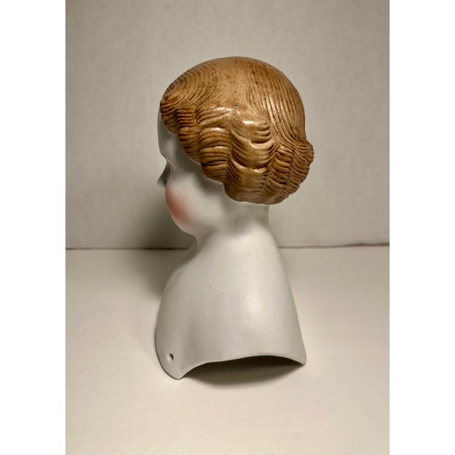 Antique Bisque Porcelain Shoulder Head Molded Hair Doll Numbered Aprox. dimensions: 6.5"H x 5"W x 3"D Very good original...