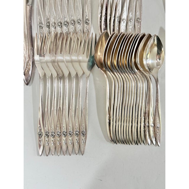 Community Vintage Community Morning Rose Silverplate Flatware Set, 52 Pieces For Sale - Image 4 of 12