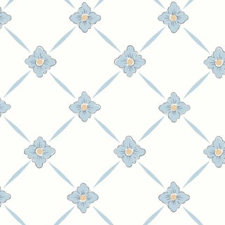 Borastapeter Linné Wallpaper in Blue and Gold For Sale