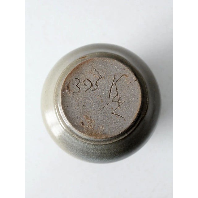 Tan Vintage Studio Pottery Vase For Sale - Image 8 of 9