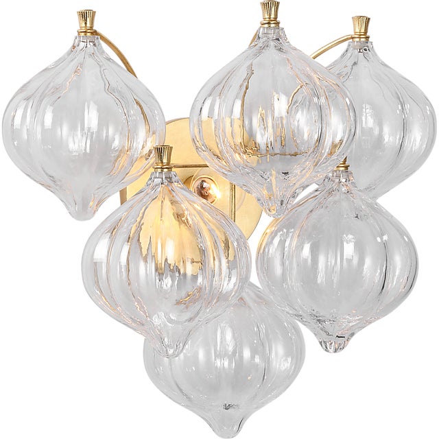 Caselli 15" Sconce in Gild with Clear Glass Designer: Julie Neill Finish: Gild Height: 14.5" Width: 15.5" Extension: 11"...