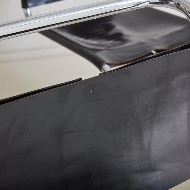 ‘Mr10’ Black Leather Chair by Mies Van Der Rohe, Usa 1970s For Sale - Image 10 of 12