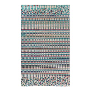 Galerie Shabab Collection Mid-20th Century Handmade Turkish Accent Rug in Teal and Turquoise For Sale