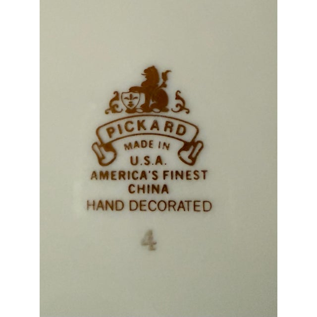 Late 20th Century 1980s Pickard Bone China Washington Pattern Cobalt and Gold on Ivory Handled Serving / Cake Plate For Sale - Image 5 of 6