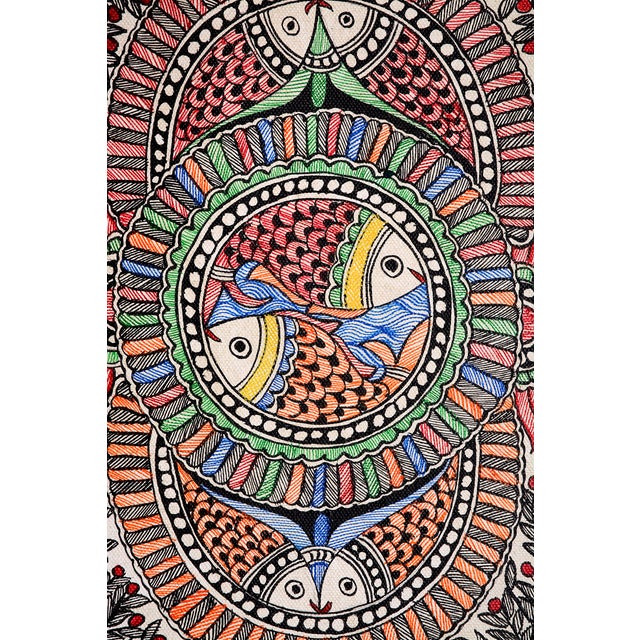 Celebrate the rich artistic heritage of India with this exquisite, hand-painted Madhubani folk painting by Mamta Devi, a...