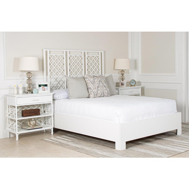 Bring a touch of modern sophistication to your bedroom with the stunning X & Diamond bed. Handcrafted from rattan, each...