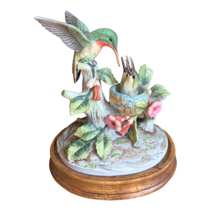 Vintage Andrea by Sadek Hummingbird & Nest Porcelain Figurine, Made in Japan