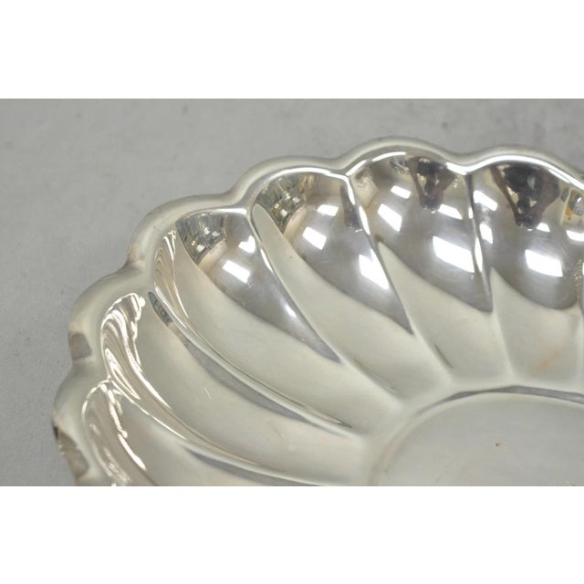 Mid 20th Century Vintage Reed & Barton "Holiday" Scalloped Oval Serving Platter Tray W/ Monogram For Sale - Image 5 of 12