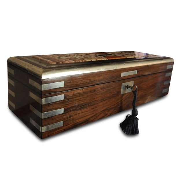 Victorian Pietra Dura Grand Tour Campaign Collectors Box, 1800s For Sale - Image 4 of 7