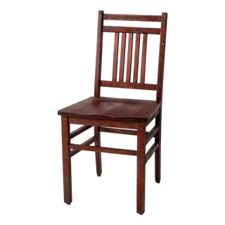 Vintage Arts & Crafts Slat Back Wooden Chair For Sale
