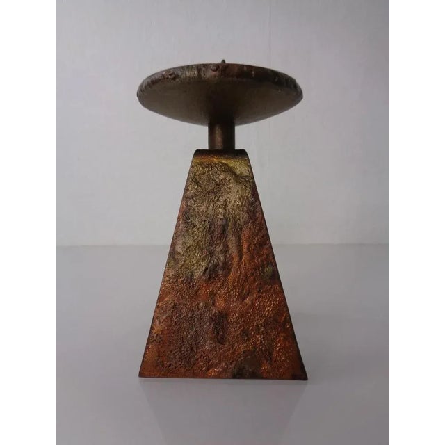 Mid-Century Modern Germn Brutalist Copper and Brass Candleholder, 1960s For Sale - Image 3 of 18