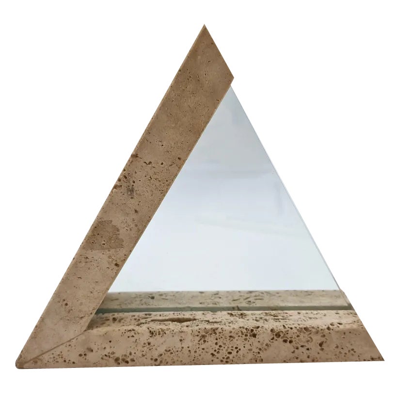 Glass & Travertine Photo Frame in Travertine by Marble Art, 1970s ...