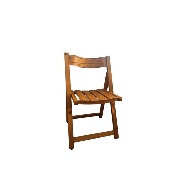 Mid-Century Modern Mid-Century Scandinavian Pine Folding Chairs, 1970, Set of 2 For Sale - Image 3 of 6