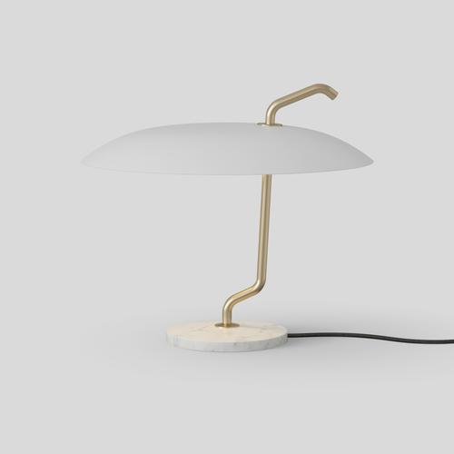 Metal Black Reflector and Brass Structure Model 537 Lamp with Marble by Gino Sarfatti for Astep For Sale - Image 7 of 9
