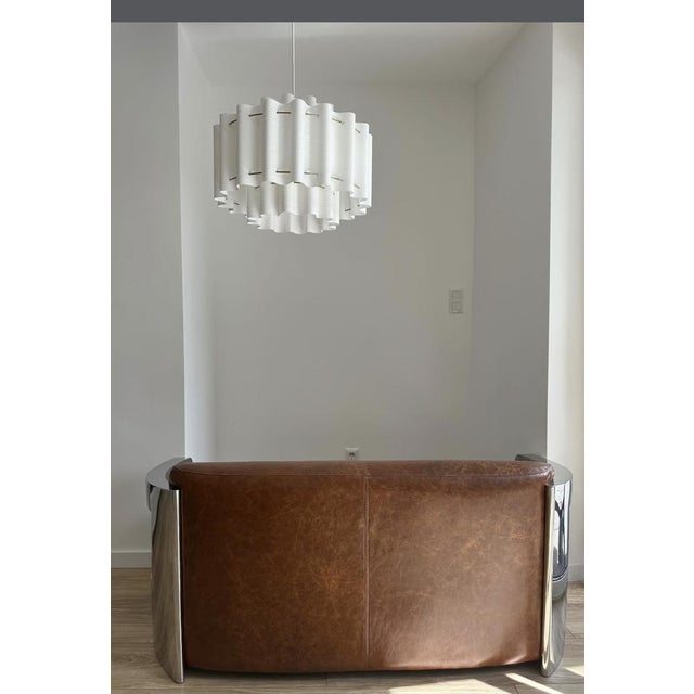 Vintage Club Sofa in Leather and Chrome from Mars, 2000s For Sale - Image 4 of 7