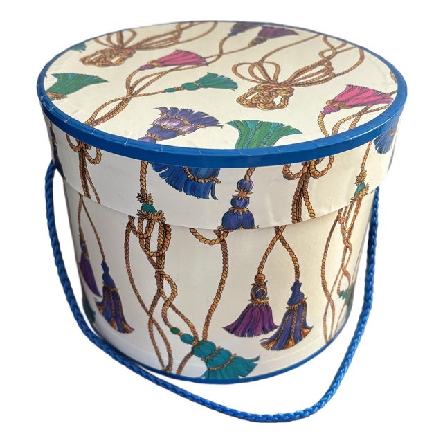 1990s Hat Box With Tassel Motif For Sale