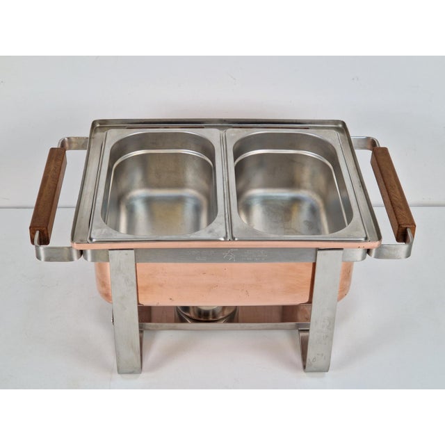 Vintage Copper-Plated Stainless Steel Spring Chafing Dish, Switzerland, 1980s For Sale - Image 11 of 18