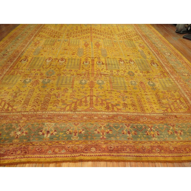 Textile Garden of Paradise Willow Tree Antique Oushak 20th Century Oversize Rug For Sale - Image 7 of 18
