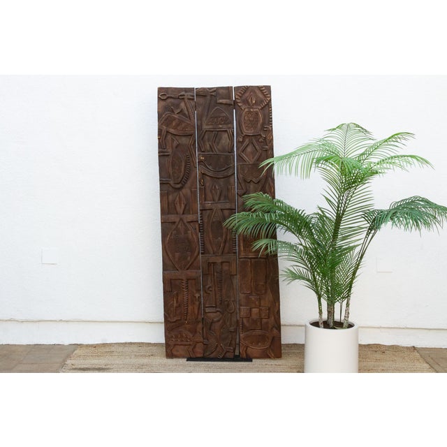 Wood 73" Tall Beautifully Carved African Nupe Door For Sale - Image 7 of 7