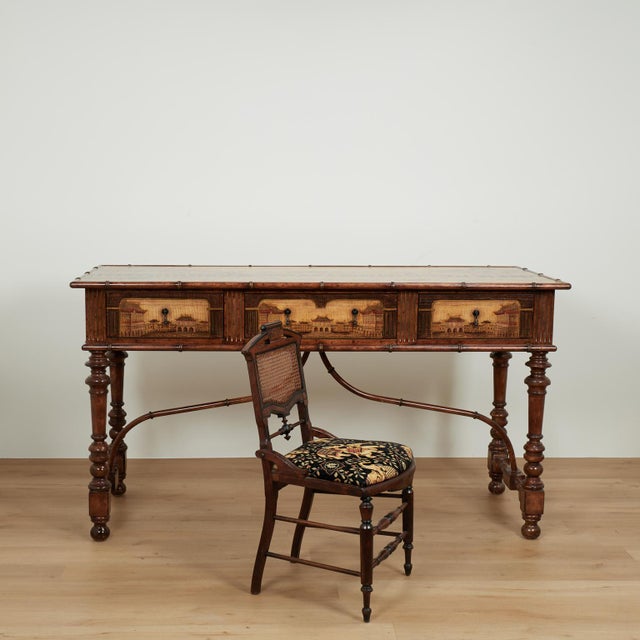 Chinoiserie Vintage Faux Bamboo Chinoiserie Server or Console For Sale - Image 3 of 18