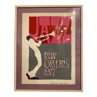 1977 New Orleans Jazz Poster, Framed For Sale