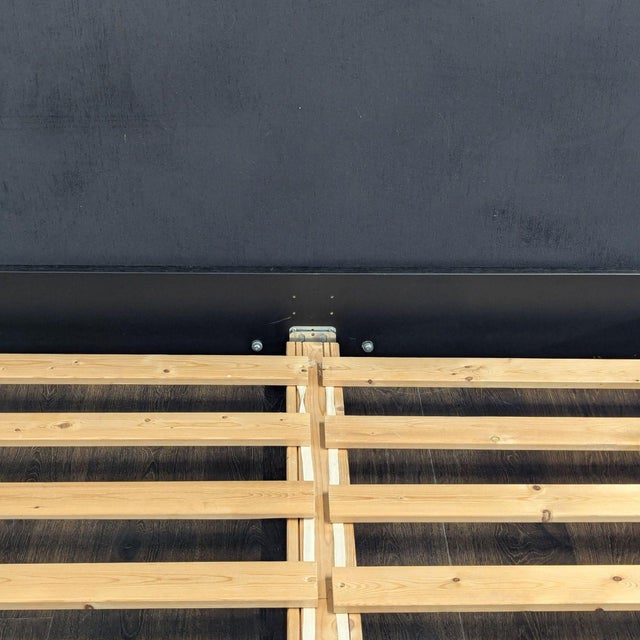 2000 - 2009 BoConcept Modern Black Queen Size Bed Frame With Upholstered Headboard For Sale - Image 5 of 7