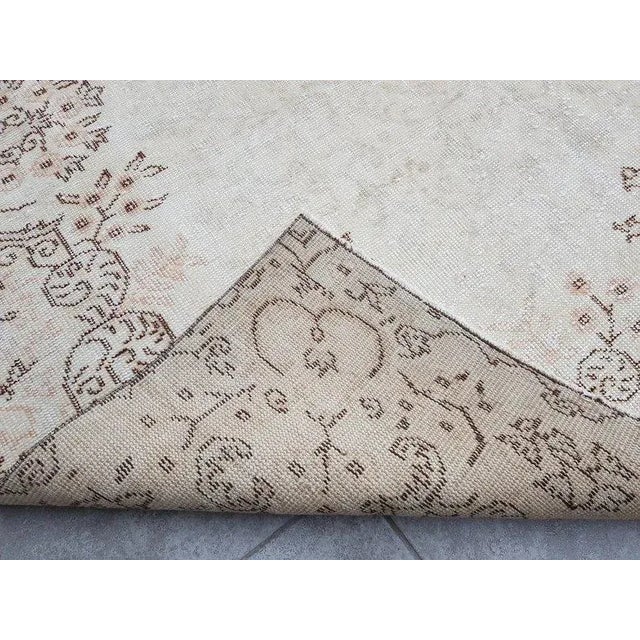 1960s Beige Handknotted Floor Wool Rug For Sale - Image 6 of 10