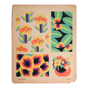 1928 American Botanical Design Pochoir, Inspirations (Book B, Plate 5), André Durenceau