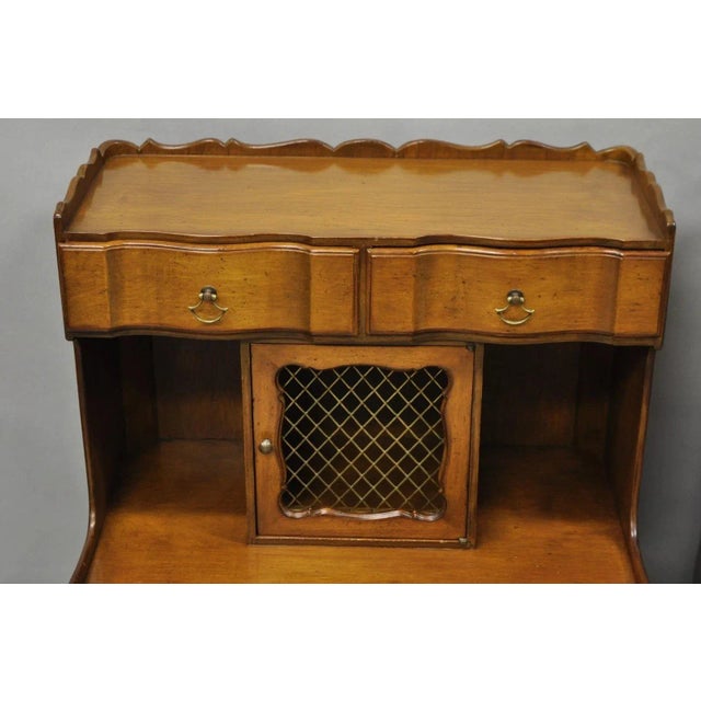 Mid 20th Century Vintage French Country Provincial Walnut Fruitwood Step Nightstands - A Pair For Sale - Image 5 of 12