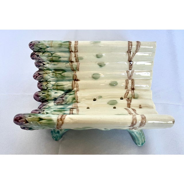 Antique French Keller & Guérin Lunéville Barbotine Asparagus Server, Circa 1890 For Sale - Image 14 of 17