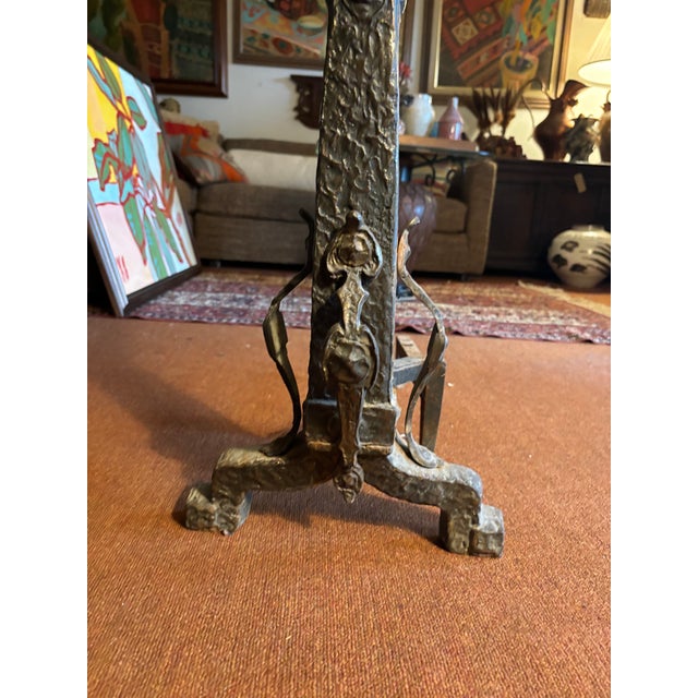 Gothic Wrought Iron Andiron For Sale - Image 3 of 7