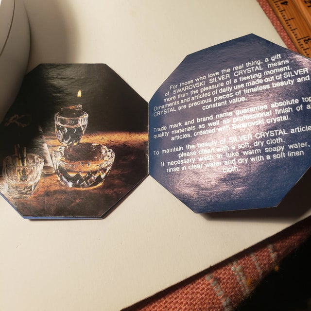 Transparent 1970s Swarovski Vintage Silver Crystal Lotus Water Lily Flower Candle Holder For Sale - Image 8 of 12