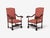 Baroque Style, Large Armchairs, Carved Wood, Red Damask, England, 1920s For Sale In New York - Image 6 of 16